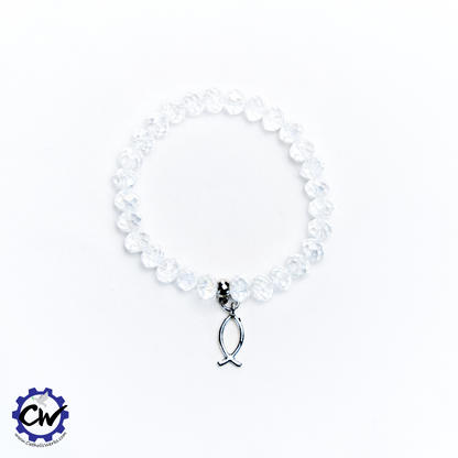 Crystal Ichthys (Jesus Fish) Bracelet