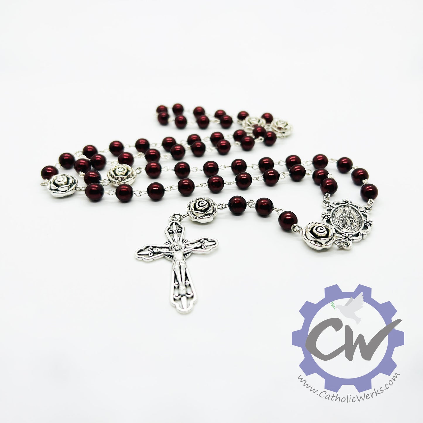 Ornate Our Lady Czech Glass Rosary