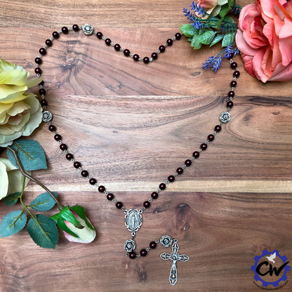 Ornate Our Lady Czech Glass Rosary