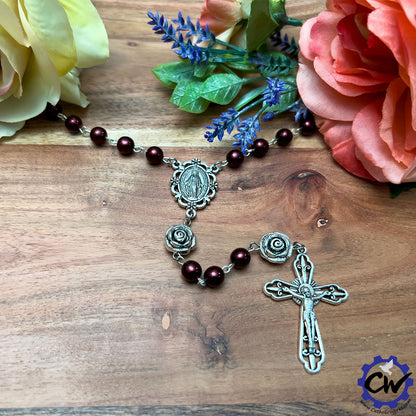 Ornate Our Lady Czech Glass Rosary