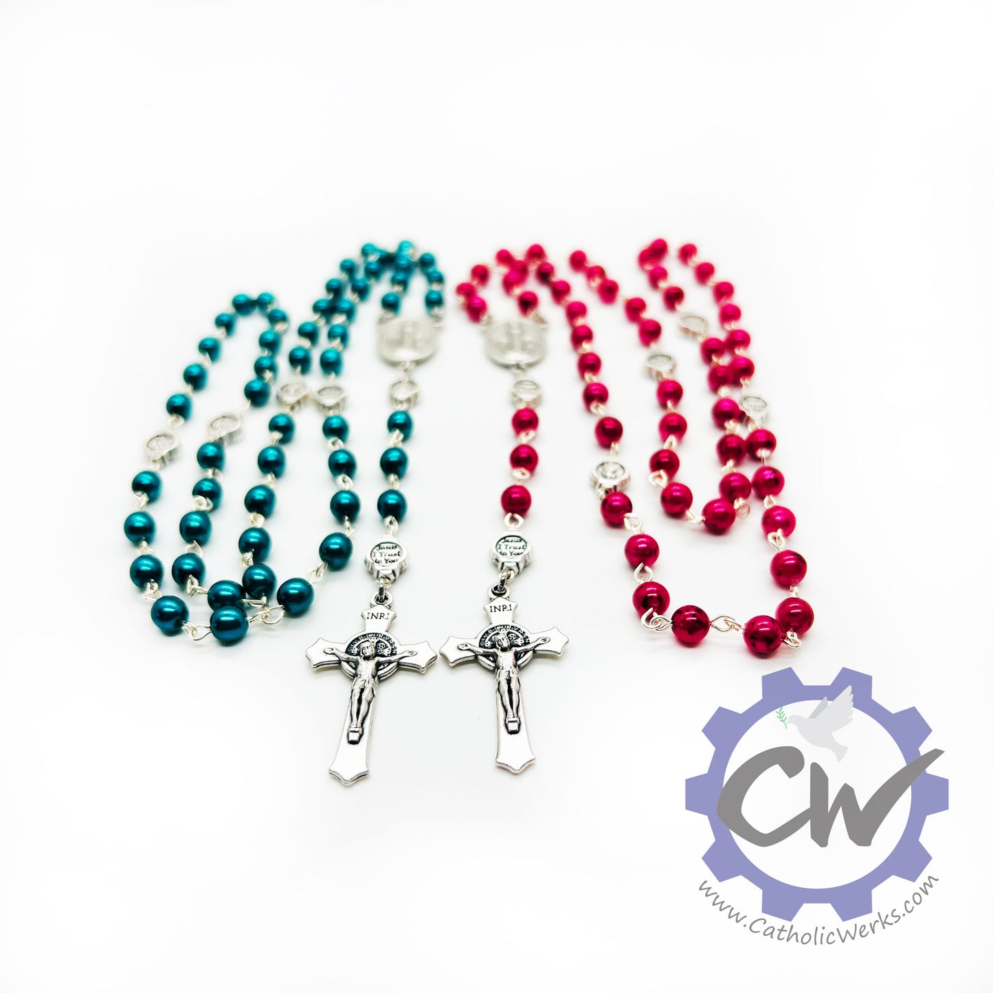 Miraculous Medal Czech Republic Glass Rosary