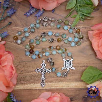 Dragon Skin Agate Divine Mercy Rosary