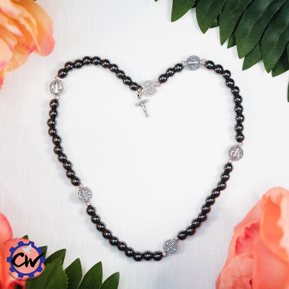 Hematite Stretch Rosary Bracelet