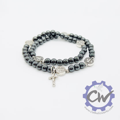 Hematite Stretch Rosary Bracelet