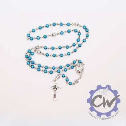 Miraculous Medal Czech Republic Glass Rosary