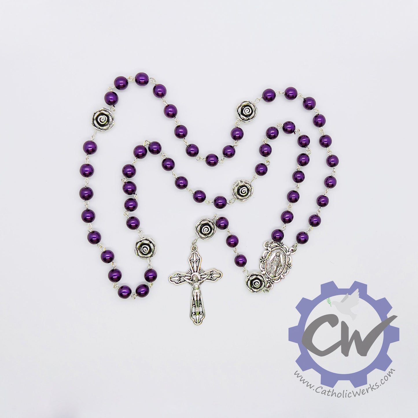 Ornate Our Lady Czech Glass Rosary