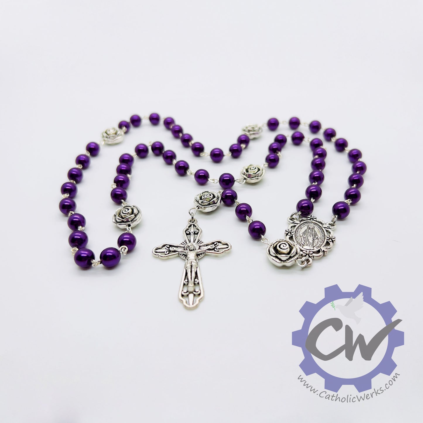 Ornate Our Lady Czech Glass Rosary