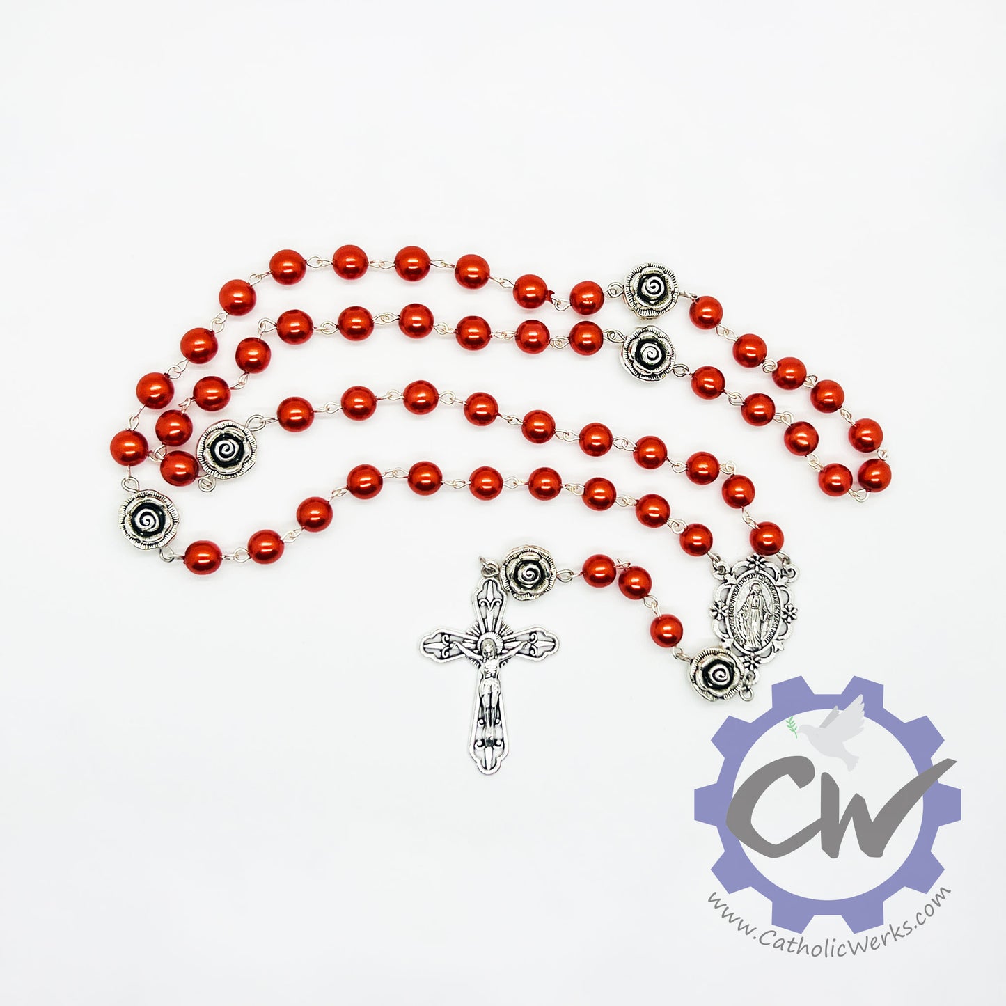 Ornate Our Lady Czech Glass Rosary