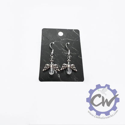 Small Silver Angel Earrings