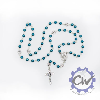 Miraculous Medal Czech Republic Glass Rosary