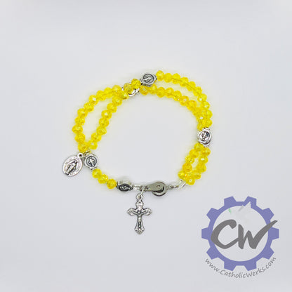 Miraculous Medal Crystal Bracelet Rosary